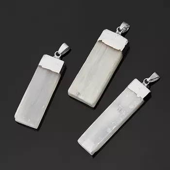 Кулон селенит (биж. сплав) кристалл 5-6 см