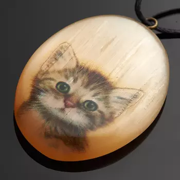 Кулон селенит (биж. сплав) овал