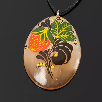 Кулон селенит (биж. сплав) овал 4 см