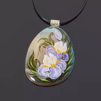 Кулон селенит капля (биж. сплав) 6 см