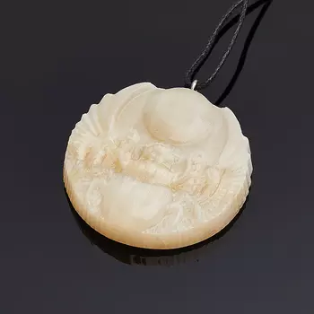 Кулон селенит круг (биж. сплав) 4,5 см
