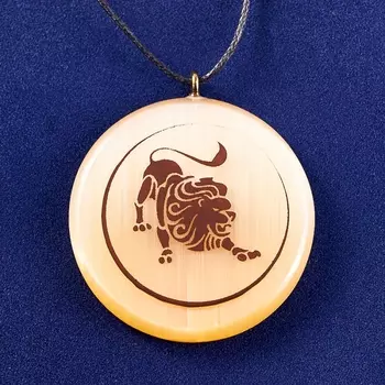 Кулон селенит Лев 4 см