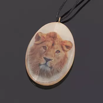 Кулон селенит овал (биж. сплав) 4 см