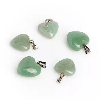Кулон сердечко авантюрин зеленый 2 см