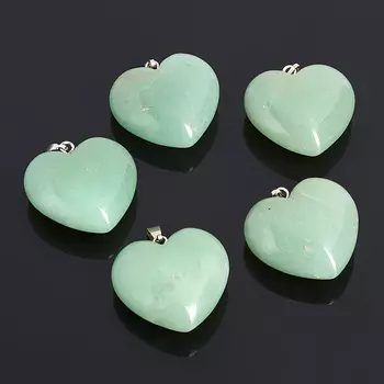 Кулон сердечко авантюрин зеленый 3 см