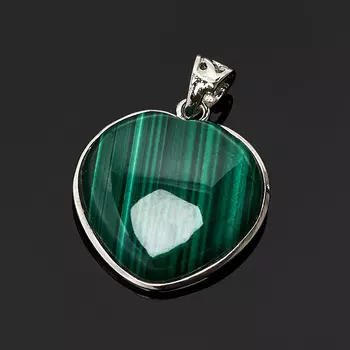 Кулон сердечко малахит (биж. сплав) 2-2,5 см
