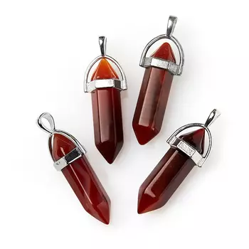 Кулон сердолик (биж. сплав) кристалл 3,5-4 см