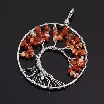 Кулон сердолик (биж. сплав) круг 6 см