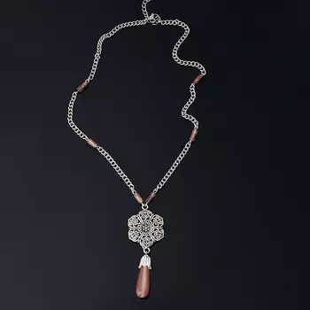 Кулон сердолик (биж. сплав, сталь хир.)