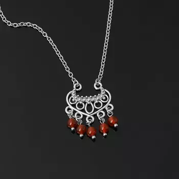 Кулон сердолик (биж. сплав, сталь хир.)