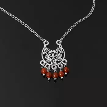 Кулон сердолик (биж. сплав, сталь хир.)