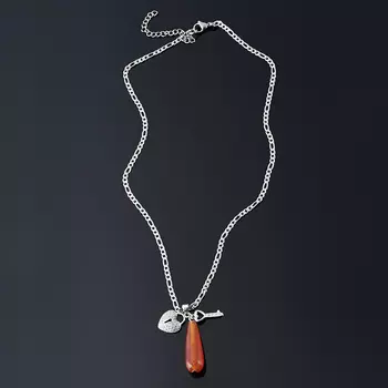 Кулон сердолик (биж. сплав, сталь хир.) капля