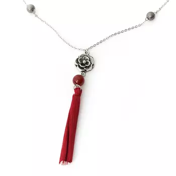 Кулон сердолик (биж. сплав, сталь хир., текстиль)