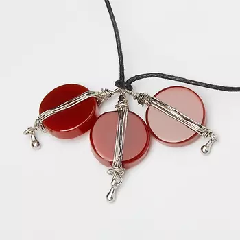 Кулон сердолик (биж. сплав, текстиль)