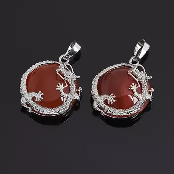 Кулон сердолик (биж. сплав) дракон 3,5 см