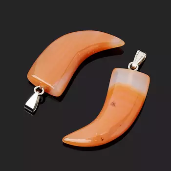 Кулон сердолик (биж. сплав) клык 5-5,5 см