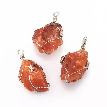 Кулон сердолик кристалл (биж. сплав) 4,5-5 см