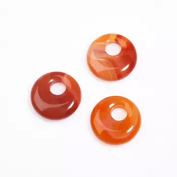 Кулон сердолик круг 1,5-2 см