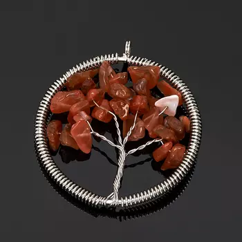 Кулон сердолик круг (биж. сплав) 5,5 см