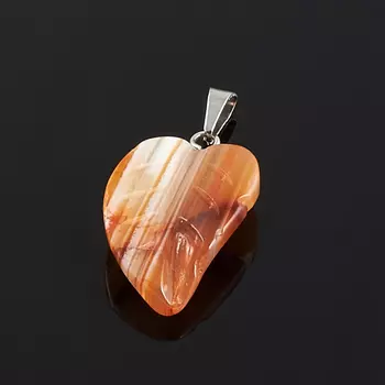 Кулон сердолик лист (биж. сплав) 3 см