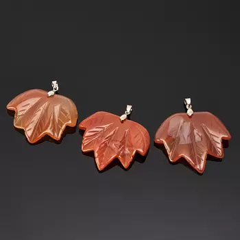 Кулон сердолик (биж. сплав) лист 5-5,5 см