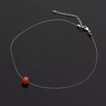 Кулон сердолик на леске (биж. сплав)