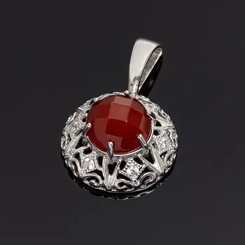 Кулон сердолик огранка (серебро 925 пр.)