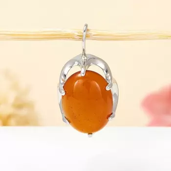 Кулон сердолик (серебро 925 пр.)