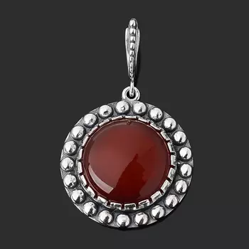 Кулон сердолик (серебро 925 пр. оксидир.)