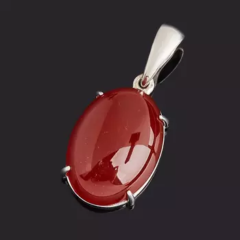 Кулон сердолик (серебро 925 пр. родир. бел.)