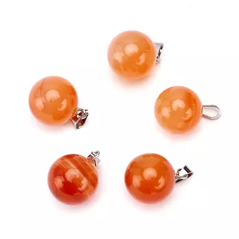 Кулон сердолик (биж. сплав) шар 2-2,5 см