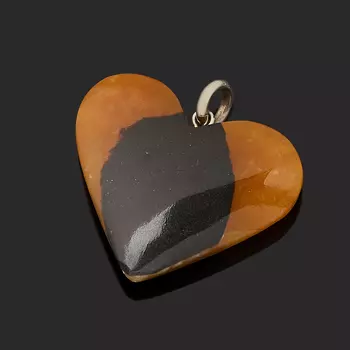 Кулон симбирцит (нейзильбер) сердечко 3,5-4 см