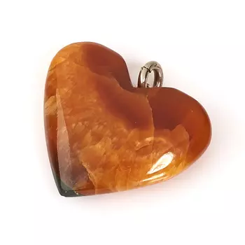 Кулон симбирцит сердечко (нейзильбер) 3,5-4 см