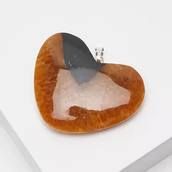 Кулон симбирцит сердечко (нейзильбер) 4 см