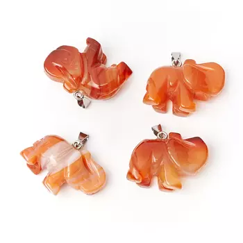 Кулон слон сердолик полосчатый 3,5 см