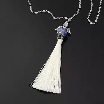 Кулон содалит (биж. сплав, сталь, текстиль)