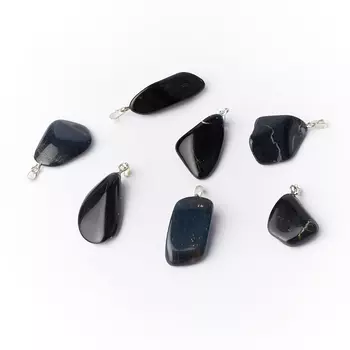 Кулон соколиный глаз галтовка (биж. сплав) 1,5-3,5 см