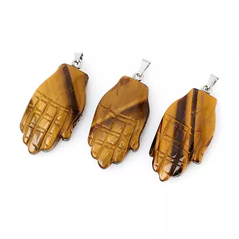 Кулон тигровый глаз (биж. сплав) 5-5,5 см