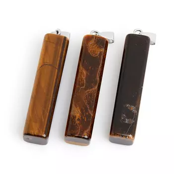 Кулон тигровый глаз (биж. сплав) 6-6,5 см