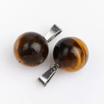 Кулон тигровый глаз (биж. сплав) шар 2,5 см