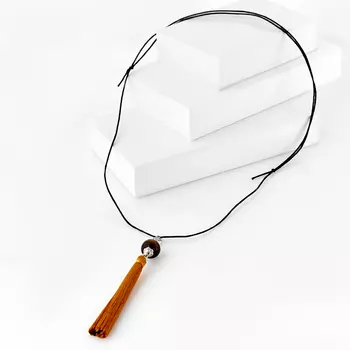 Кулон тигровый глаз (биж. сплав, сталь хир., текстиль)