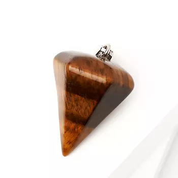 Кулон тигровый глаз маятник (биж. сплав) 4-4,5 см