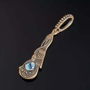 Кулон топаз голубой огранка (бронза)