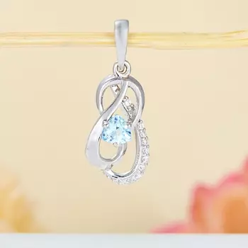 Кулон топаз голубой огранка (серебро 925 пр.)