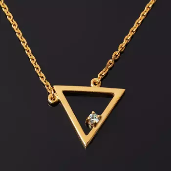 Кулон топаз голубой (серебро 925 пр. позолота) треугольник огранка