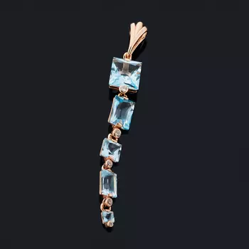 Кулон топаз голубой (серебро 925 пр. позолота) огранка