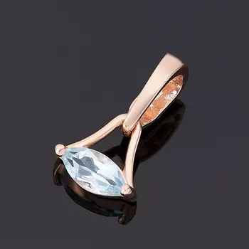 Кулон топаз голубой (серебро 925 пр. позолота) огранка