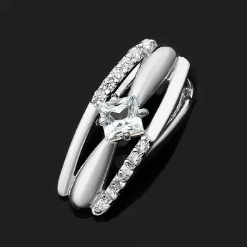 Кулон топаз голубой (серебро 925 пр. родир. бел.) огранка