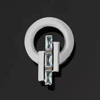 Кулон топаз голубой (серебро 925 пр. родир. бел.) огранка