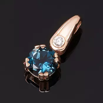 Кулон топаз лондон (серебро 925 пр. позолота) огранка